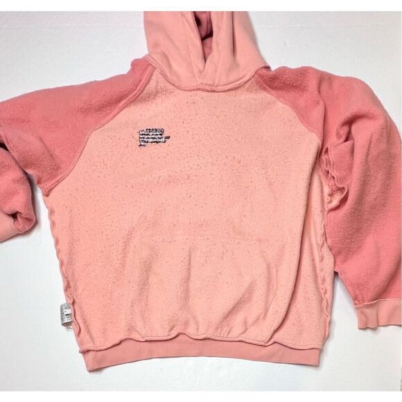 Guess Heavyweight Hooded Sweatshirt Hoodie Unisex Retails $118 Peach Colorblock - Picture 10 of 13